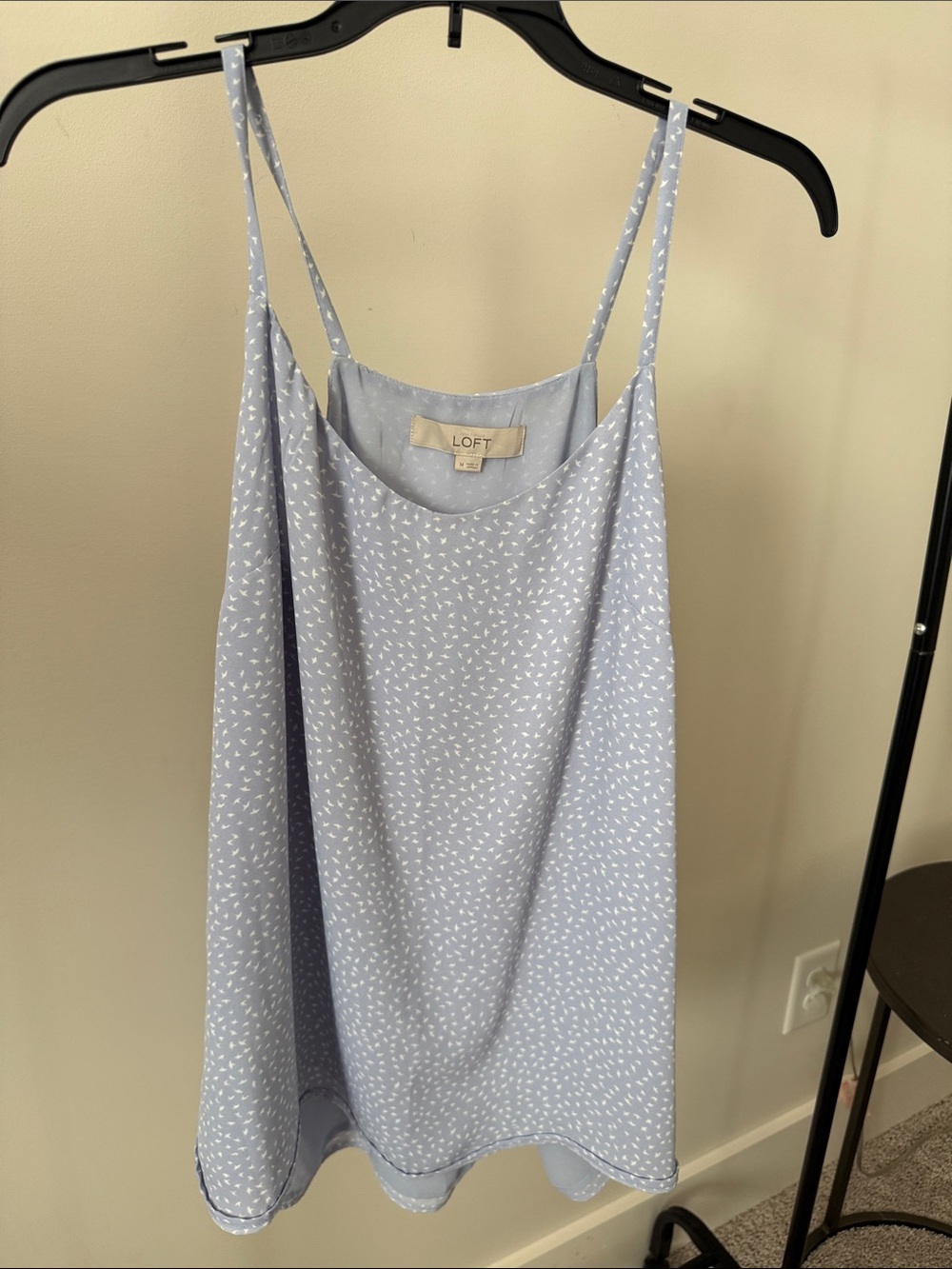 LOFT Pale Blue Printed Spaghetti Strap Camisole